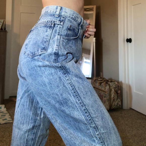 VINTAGE 1990s High Rise Wedgie Fit Mom Jeans Straight 27 - Picture 8 of 12